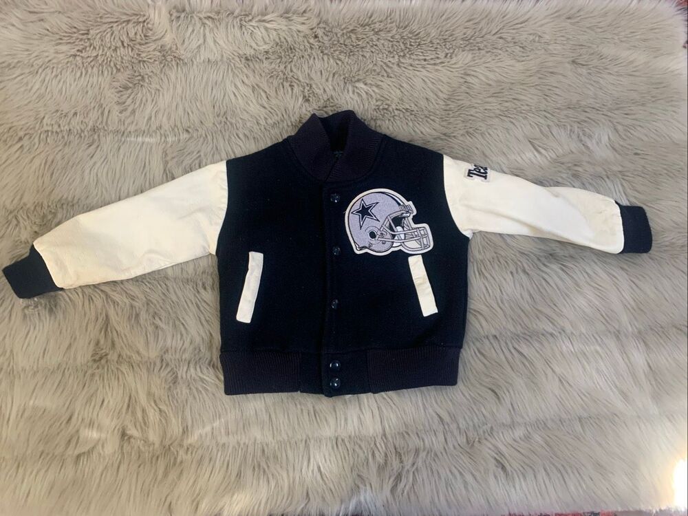 Vintage Dallas Cowboys Toddler Chalk Line Varsity Jacket Size 4